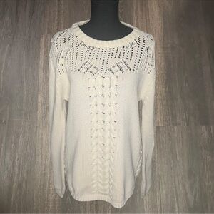 Element Cream Cable Knit Sweater | Size Large